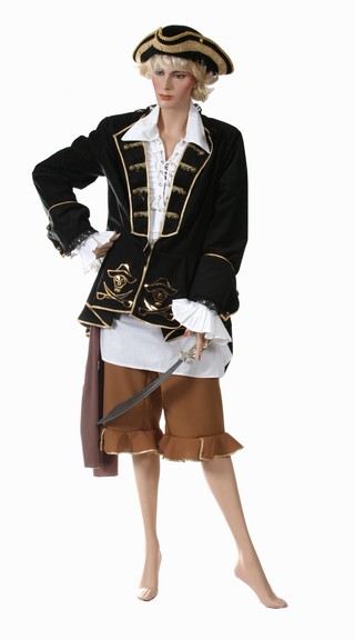Piratenkostüm Damen Schwarz im Kostümverleih Fantastico mieten - Fantastico